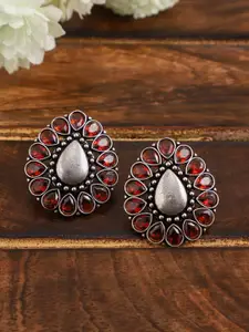 VENI Red Contemporary Studs Earrings