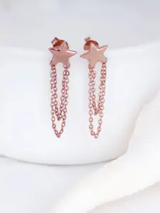 GIVA Rose Gold Contemporary Drop Earrings