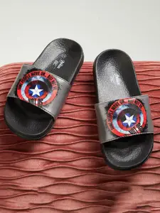 Fame Forever by Lifestyle Boys Black & Red Printed Sliders