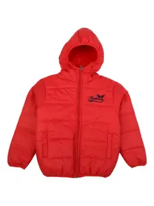 V-Mart Boys Red Lightweight Padded hooded Jacket