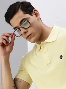 ONN Men Yellow Polo Collar T-shirt