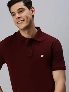 ONN Men Coffee Brown Polo Collar T-shirt