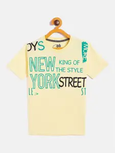 Duke Boys Yellow Typography Printed Applique T-shirt