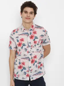 AMERICAN EAGLE OUTFITTERS Men White Floral Printed Casual Shirt