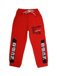 V-Mart Boys Red & Black Printed Lounge Pants