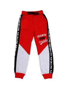 V-Mart VMart Boys Red Colorblocked Cotton Lounge Joggers