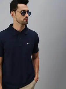 ONN Men Blue Polo Collar T-shirt