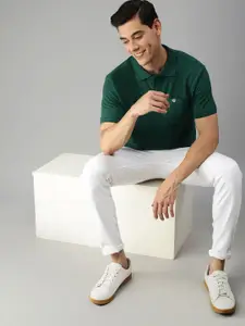ONN Men Green Polo Collar T-shirt