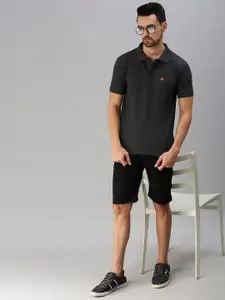 ONN Men Black Polo Collar Regular Fit T-shirt