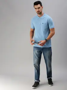 ONN Men Blue Polo Collar T-shirt