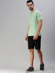 ONN Men Green Polo Collar T-shirt