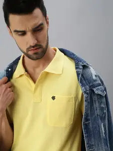 ONN Men Yellow Polo Collar T-shirt