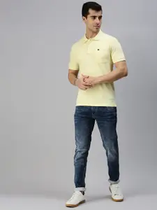 ONN Men Yellow Polo Collar Plus size T-shirt