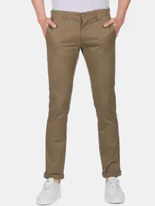 U.S. Polo Assn. U S Polo Assn Men Brown Slim Fit Chinos Trousers