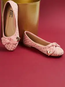 Fame Forever by Lifestyle Girls Pink Printed Ballerinas with Bows