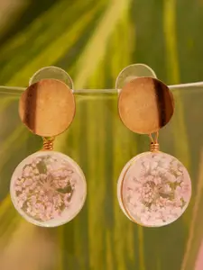 SOHI Pink Stone Drop Earrings