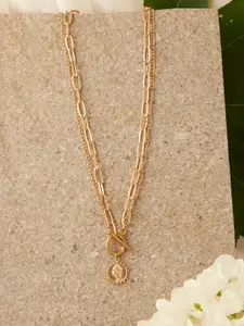 SOHI Gold-Toned Designer Necklace