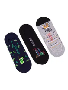Bonjour Men Pack Of 3 Patterned Assorted Shoe Liner Socks