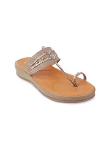 Metro Beige Embellished Flatform Heels