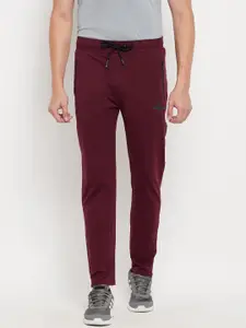 Duke Men Maroon Solid Relaxed-Fit Track Pants