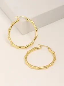 LeCalla Gold-Plated Contemporary Hoop Earrings