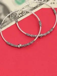 LeCalla Silver-Toned Circular Hoop Earrings