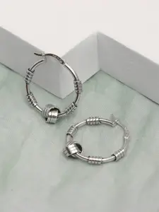 LeCalla Silver-Toned Contemporary Hoop Earrings