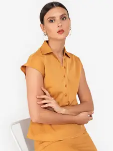 ZALORA WORK Women Yellow Shirt Style Top