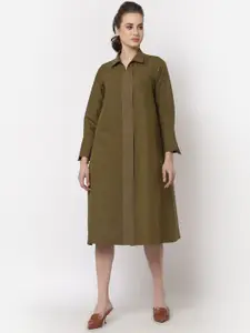 OFFICE & YOU Olive Green Shirt Dress