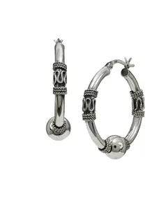 LeCalla Silver-Plated Circular Hoop Earrings