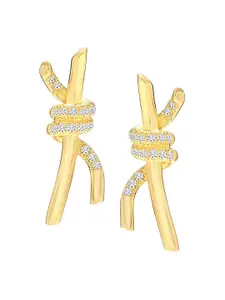LeCalla Gold-Toned Contemporary Studs Earrings