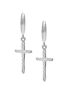LeCalla Silver-Toned Contemporary Drop Earrings