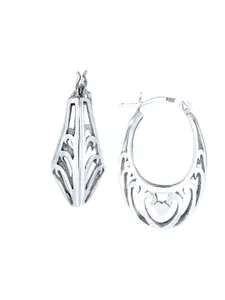 LeCalla Silver-Toned Contemporary Drop Earrings
