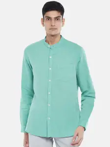 BYFORD by Pantaloons Men Green Solid Casual Shirt