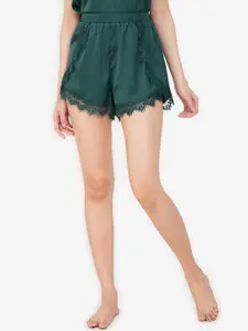 ZALORA BASICS Women Green High-Rise Shorts