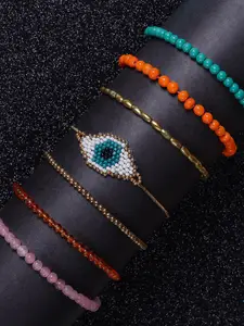 DIVA WALK EXCLUSIVE Women Set of 7 Beaded Bracelets