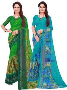 KALINI Pack of 2 Pure Georgette Sarees