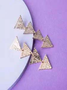 Jewelz Gold-Toned Triangular Drop Earrings