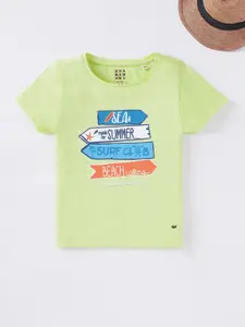 Ed-a-Mamma Girls Lime Green Printed T-shirt