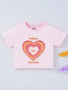 Ed-a-Mamma Girls Pink Printed T-shirt