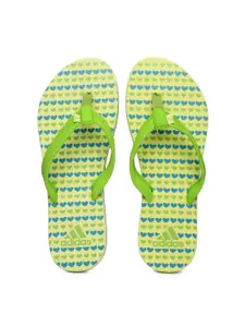 ADIDAS Women Lime Green Adi Clad Printed Flip-Flops