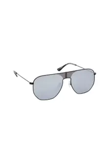 Lee Cooper Men Mirrored Lens & Black Oversized Sunglasses with UV Protected Lens LC9179NTA