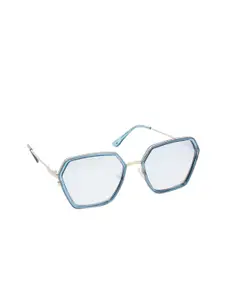 Lee Cooper Women Mirrored Lens & Blue Oversized Sunglasses with UV Protected Lens