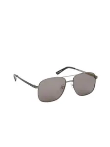 Lee Cooper Men Grey Lens & Gunmetal-Toned Square UV Protected Lens Sunglasses