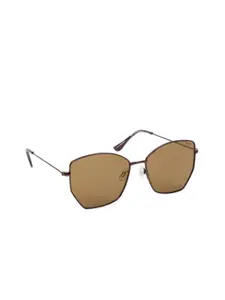 Lee Cooper Women Brown Lens & Brown Butterfly Sunglasses with UV Protected Lens