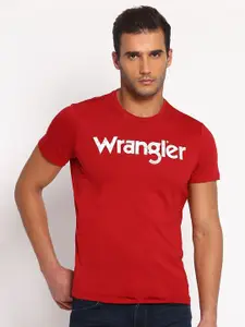 Wrangler Men Red Typography Printed T-shirt