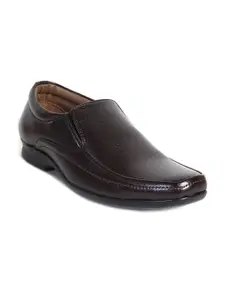 Ajanta Men Brown Solid Formal Slip-Ons Shoes
