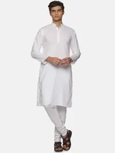 Sethukrishna Men White Pure Cotton Kurta with Pyjamas