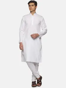 Sethukrishna Men White Pure Cotton Kurta with Churidar