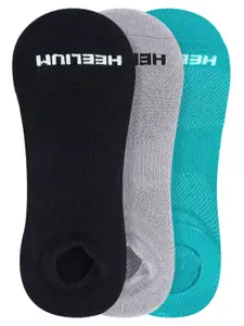 Heelium Men Pack of 3 Solid Shoe Liners Socks